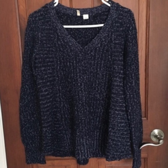 Anthropologie blue retro flare chic work sweater - Picture 2 of 2